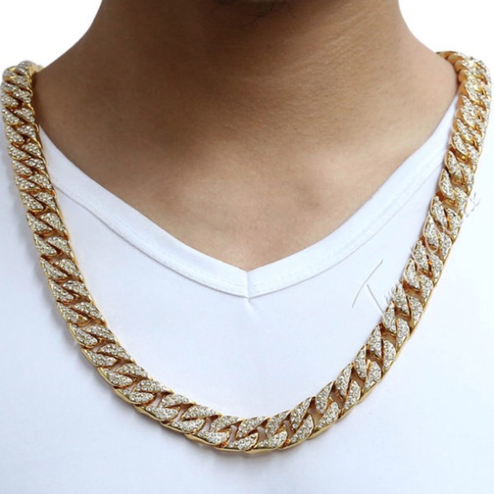 Iced out bling Cuban link chain 24”